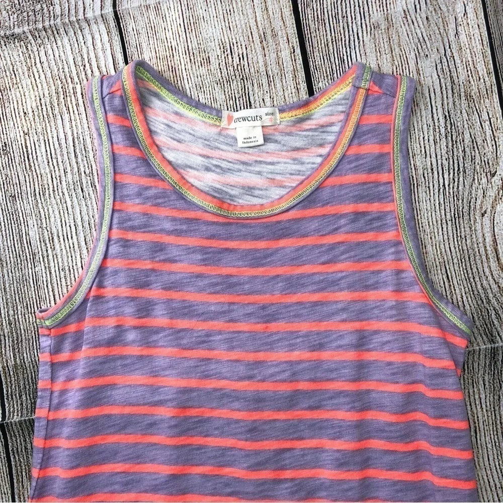Crewcuts Purple and Pink Striped Tank Dress Size 4